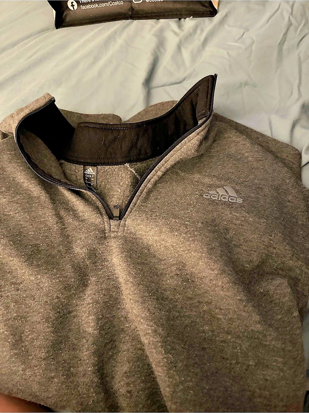adidas Men's Gray Quarter-Zip Pullover